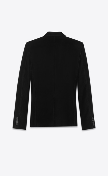 Peaked lapel tuxedo jacket in velours Saint Laurent